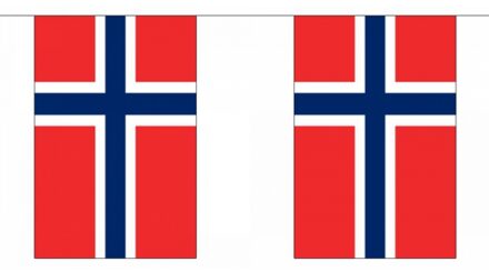Noorwegen vlaggetjes vlaggenlijn - 900 cm - polyester stof - binnen en buiten - landen versiering