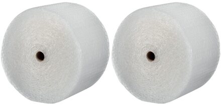 Noppenfolie / bubbeltjes folie op rol - 2x - 50 meter x 50 cm - transparant - inpakken - luchtkussen