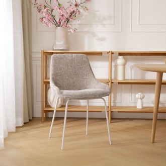 Nora-Isa eetkamerstoel bruin - wit onderstel