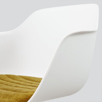 Nora-Liz eetkamerstoel wit met mosgroen zitkussen - wit onderstel
