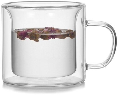 Norbi Glazen Beker Water Sap Thee Cup Dubbel Glas Kleurrijke Handvat Vintage Koffie Mok Fles Hoge Borosilicate Cup doorzichtig