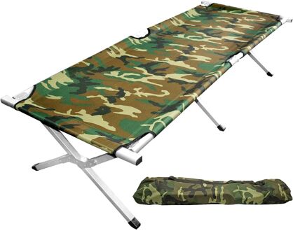 NordFalk veldbed XL 190 x 64 cm - Campingbed - Stretcher - Kampeerbed aluminium - Camouflage Grijs