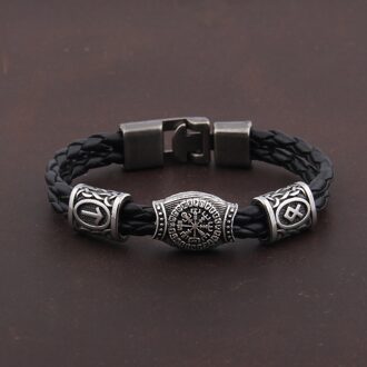 Nordic Amulet Runic Runen Kralen Talisman Valknut Vegvisir Kompas Trinity Symbolen Viking Armband Mannen Vrouwen Vikingos Jewelries 18 cm
