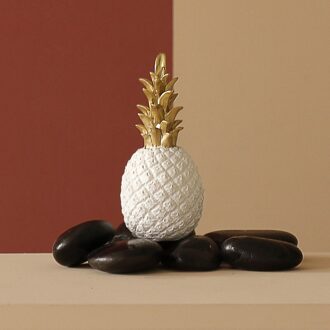 Nordic Ananas Ambachten Desktop Ornament Creatieve Fruit Vorm Woonkamer Decor Gouden Huwelijkscadeau Home Decoratie Accessoires Licht Geel / 9x20cm