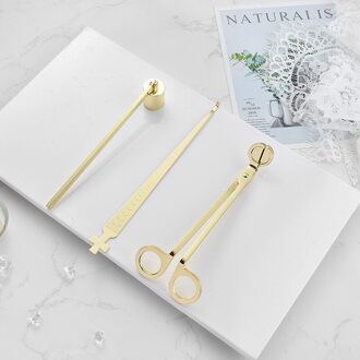 Nordic Aroma Kaars Tool Set Kaars Brandblusser Kaars Cover Brandblusser Kaars Haak Brandblusser Drie Stuk Ontsteker gouden