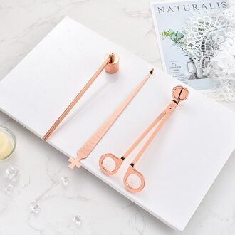 Nordic Aroma Kaars Tool Set Kaars Brandblusser Kaars Cover Brandblusser Kaars Haak Brandblusser Drie Stuk Ontsteker roos gouden