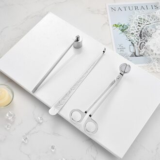 Nordic Aroma Kaars Tool Set Kaars Brandblusser Kaars Cover Brandblusser Kaars Haak Brandblusser Drie Stuk Ontsteker zilver