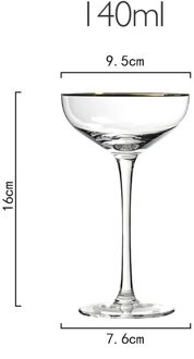 Nordic Asakuchi Stijl Loodvrij Kristal Wijn Glas Roze Goud Folie Zoete Champagne Bril Cocktail Goblet Festival Drinkbeker doorzichtig goud 140ml