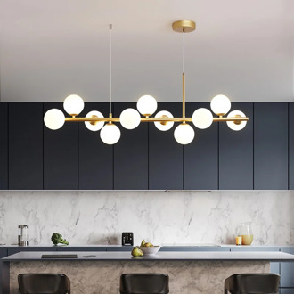 Nordic Black LED Pendant Light Modern Glass Ball Hanging Lamp for the Kitchen Living Room Dining Suspension Luminaire Design