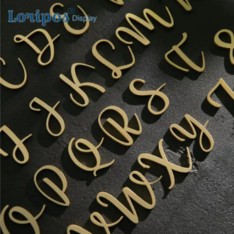 Nordic Brass Wall Letters Decoration Household Hotel Hostel Company Diy Customized Alphabetic Digital Door Sign Room Name Word