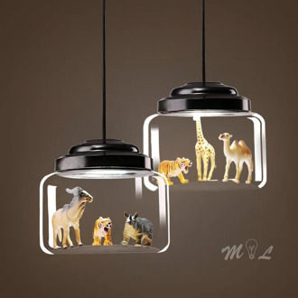 Nordic Cartoon Pendant Lights Led Lighting Cute Animal Hanging Lamps for Children Room Light Glass Lamp Bedroom Home Decor Gift