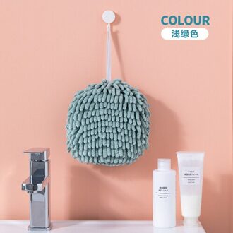 Nordic Chenille-Vegen Bal Absorberende Handdoek Verdikte Badkamer Opknoping Handdoek Keuken Sneldrogende Handdoek Handdoek licht groen