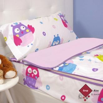 Nordic COAT 10XDIEZ MOD. Owl Lilac. Textile HOME. CLOTHING Bedding. With ZIP