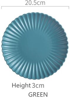 Nordic Creatieve Keramische Ronde Chrysant Diner Plaat Fruitsalade Taart Plaat Steak Westerse Keuken Servies 8 Inch 10 Inch groen 8 inches
