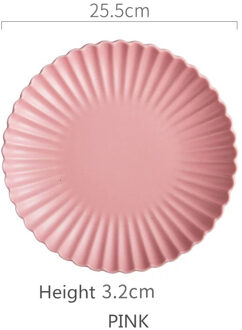 Nordic Creatieve Keramische Ronde Chrysant Diner Plaat Fruitsalade Taart Plaat Steak Westerse Keuken Servies 8 Inch 10 Inch roze 10 inches