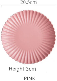 Nordic Creatieve Keramische Ronde Chrysant Diner Plaat Fruitsalade Taart Plaat Steak Westerse Keuken Servies 8 Inch 10 Inch roze 8 inches