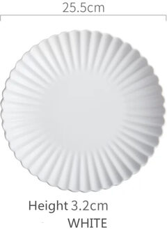 Nordic Creatieve Keramische Ronde Chrysant Diner Plaat Fruitsalade Taart Plaat Steak Westerse Keuken Servies 8 Inch 10 Inch wit 10 inches