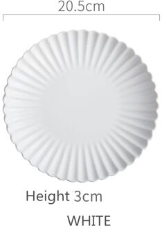 Nordic Creatieve Keramische Ronde Chrysant Diner Plaat Fruitsalade Taart Plaat Steak Westerse Keuken Servies 8 Inch 10 Inch wit 8 inches