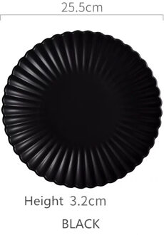 Nordic Creatieve Keramische Ronde Chrysant Diner Plaat Fruitsalade Taart Plaat Steak Westerse Keuken Servies 8 Inch 10 Inch zwart 10 inches