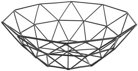 Nordic Creatieve Minimalistische Fruitmand Woonkamer Fruit Afvoer Mand Thuis Iron Fruitschaal Opslag Mand Organizer YZ57-zwart geometry