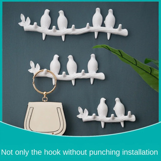 Nordic Creative Bird Hook Hanger Living Room Bedroom Free Punch Hanging Clothes and Hats Home Decoration