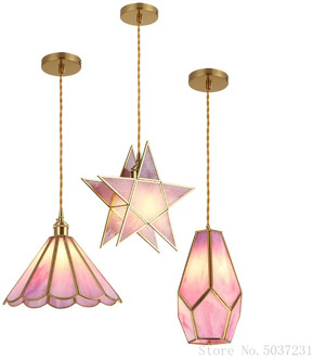 Nordic Creative Brass Glass Pendant Lights Simple Romantic Restaurant Pendant Lamp Bedroom Children's Room Bedside Lamp Fixture