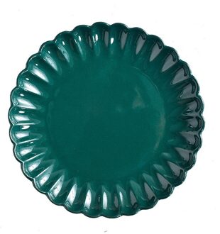 Nordic Diner Platen Retro Ronde Chrysant Vorm Groene Phnom Penh Vergulde Keramische Plaat Servies 6 Inch 8 Inch groen / 8 duim