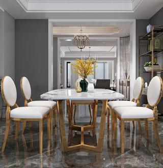Nordic dining table and chair combination modern simple small flat rectangular dining table domestic light luxury marble dining
