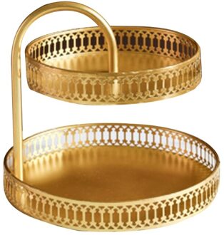 Nordic Dubbellaags Fruitschaal Cosmetica Opbergvak Sieraden Earring Organizer Gxma