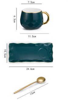 Nordic Eenvoudige Keramische Koffiekopje Schotel Lepel Set Licht Luxe Afternoon Tea Cups Met Snack Dessert Opslag Lade Drinkwaren