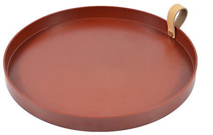 Nordic Eenvoudige Ronde Desktop Opbergvak Draagbare Slaapkamer Tafel Decoratieve Cosmetica Sieraden Diversen Display Thuis Organisator Bourgondië