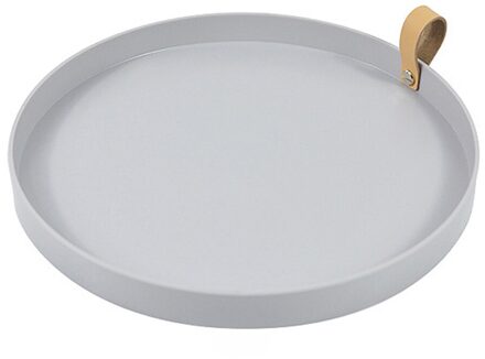 Nordic Eenvoudige Ronde Desktop Opbergvak Draagbare Slaapkamer Tafel Decoratieve Cosmetica Sieraden Diversen Display Thuis Organisator licht grijs