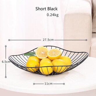 Nordic Eenvoudige Smeedijzeren Golden Hollow Fruitmand Creatieve Huis Woonkamer Fruitmand Voor Thuis Diy zwart