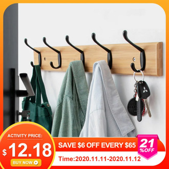 Nordic Fashion Home Decor Coat Hook Double Hooks Hallway Bedroom Door Hat Clothes Rack Hanger Kitchen Toilet Wall Brack Hook