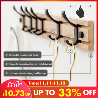 Nordic Fashion Style Bedroom Furniture Coat Rack Clothes Hanger Hooks Living Room Closet Bamboo Hat Racks Coat Hanger Wall Hook
