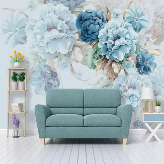 Nordic Fresh Peony Flower Retro Photo Mural 3D Wallpapers For Living Room TV Sofa Background Wall Cloth Decor Papel De Parede 3D