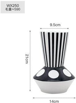 Nordic Geometrische Keramische Vaas Zwart En Witte Fles Scandinavische Moderne Voor Thuis Bureau Decoratie Woonkamer Housewarming WX250