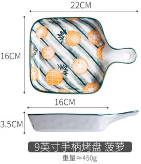 Nordic Geroosterde Fruit Thuis Met Servies Keramische Roosteren Oven Handvat Slakom Plaat Handgeschilderde Bakken ananas