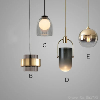 Nordic Glass Lustre Pendant Lights Restaurant Bar led Creative Ball Pendant Lamp Modern Minimalist Dinning Room Lights Fixture