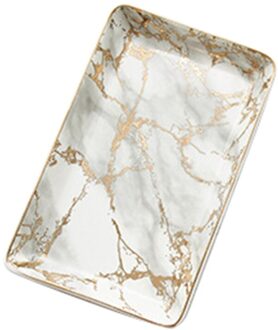 Nordic Gold Gemarmerd Keramische Servies Dessert Steak Salade Snack Cake Dienblad Thee Dienblad Sieraden Opbergvak