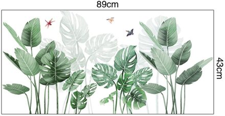 Nordic Groene Plant Muurstickers Home Decor Woonkamer Tropische Regenwoud Palm Bladeren Decal Muurschildering Kinderkamer Behang