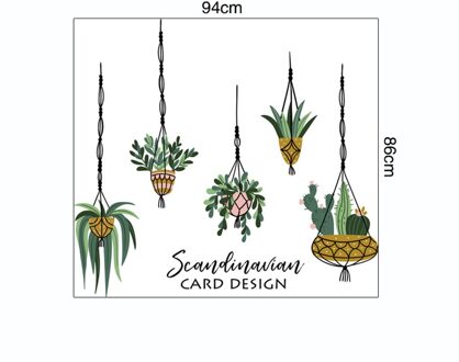 Nordic Groene Plant Muurstickers Home Decor Woonkamer Tropische Regenwoud Palm Bladeren Decal Muurschildering Kinderkamer Behang