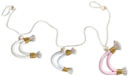 Nordic Hand Geweven Macrame Tapestry Katoenen Touw Weave Maan Muur Opknoping Hanger 2