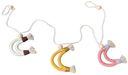 Nordic Hand Geweven Macrame Tapestry Katoenen Touw Weave Maan Muur Opknoping Hanger A2UB 3