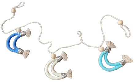 Nordic Hand Geweven Macrame Tapestry Katoenen Touw Weave Maan Muur Opknoping Hanger P31B