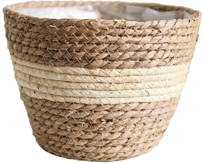 Nordic Handgemaakte Stro Opslag Mand Indoor Outdoor Bloempot Planten Container BG03