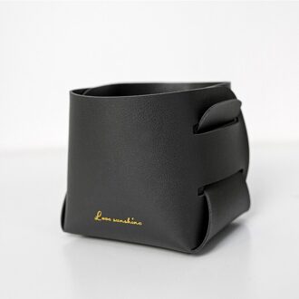 Nordic Ins Lederen Veranda Sleutel Opbergdoos Desktop Cosmetica Salontafel Afstandsbediening Oortelefoon Diversen Opslag Mand zwart