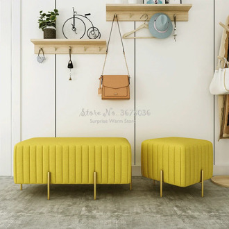 Nordic Ins Ottoman Small Bench Changing Shoes Stool Home Living Room Sofa Stool Luxury Shoes Stool For Fitting Room 45x45xH42cm