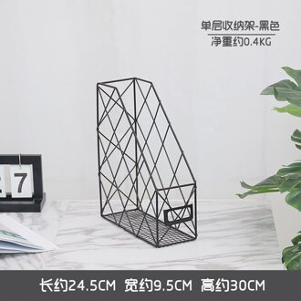 Nordic Iron Opslag Plank Desktop Boeken En Tijdschriften Plank Document Plank Kantoor Opslag Plank En Afwerking Plank single donker