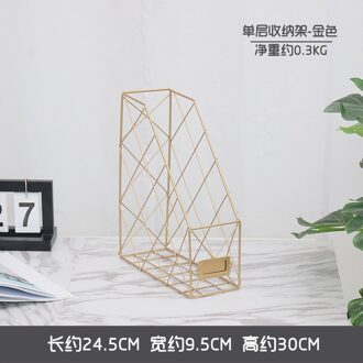 Nordic Iron Opslag Plank Desktop Boeken En Tijdschriften Plank Document Plank Kantoor Opslag Plank En Afwerking Plank single gouden